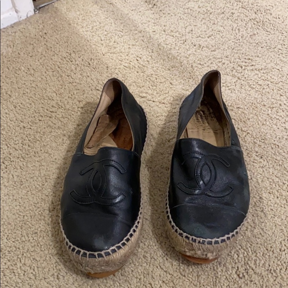 Chanel espadrilles- black leather